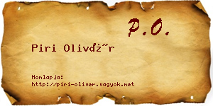 Piri Olivér névjegykártya