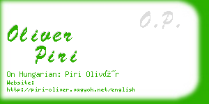 oliver piri business card